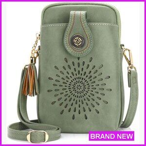 Small Crossbody Bag Lightweight Vegan Leather Phone Purse Chic Minimal